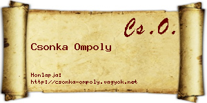 Csonka Ompoly névjegykártya